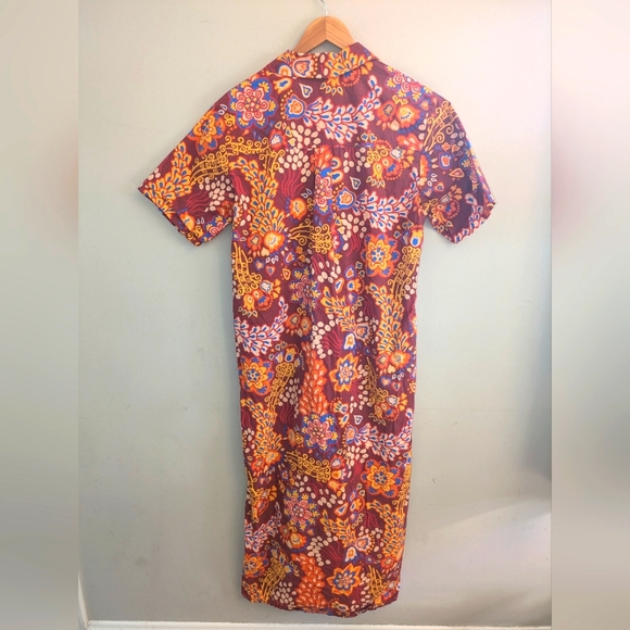 La DoubleJ Bowling Floral Maxi Dress Size XS Burgundy - Picture 10 of 10